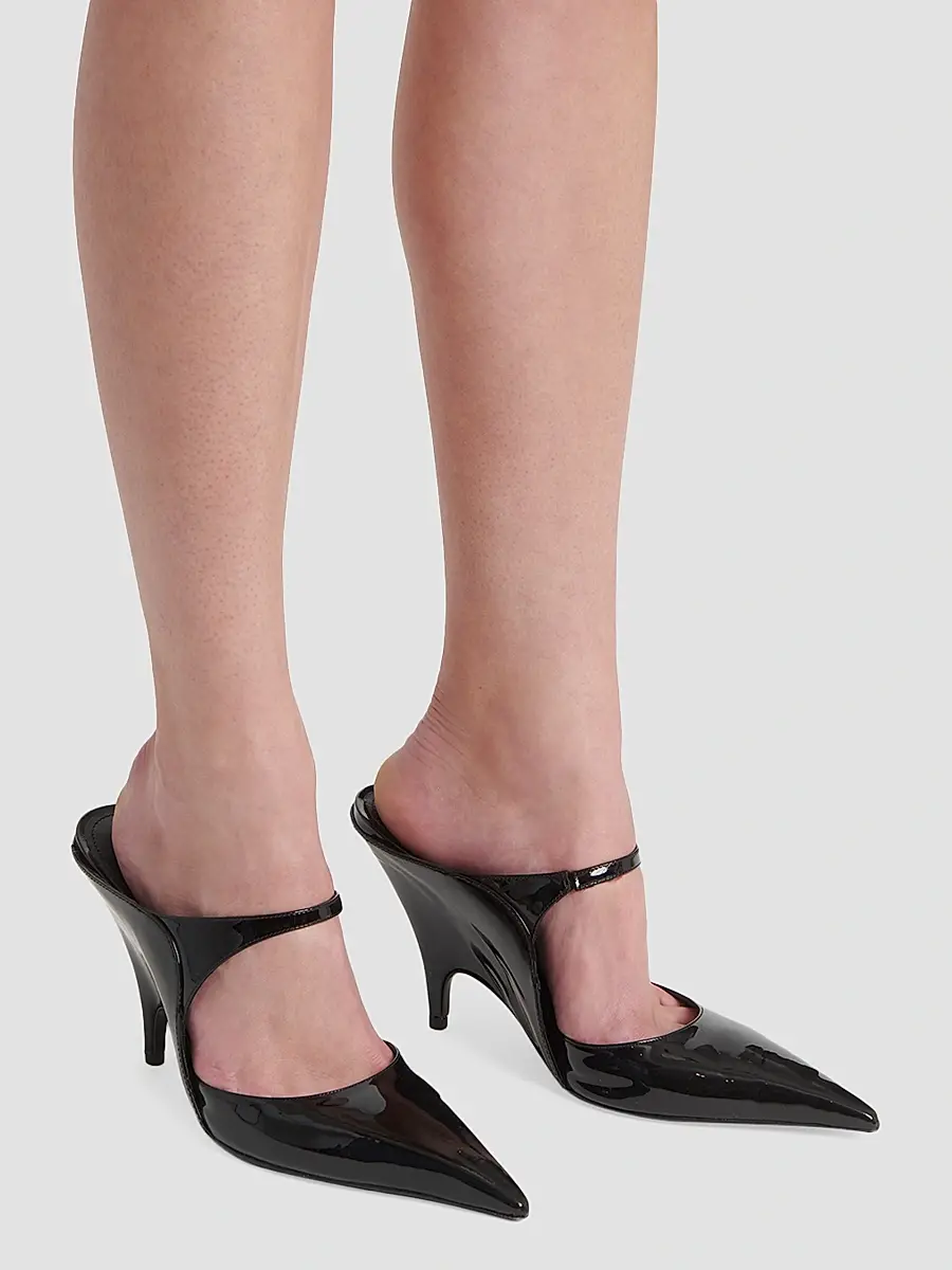 Ferragamo Women's Jasir 95MM Patent Leather Stiletto Mules | Thumbnail 2 Ferragamo Women's Jasir 95MM Patent Leather Stiletto Mules | Thumbnail 2