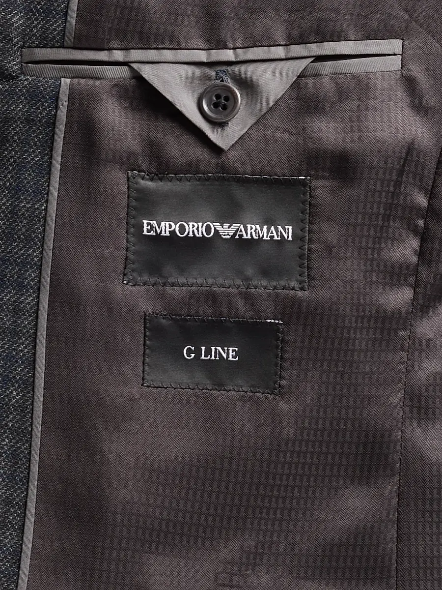 Emporio Armani Men's Blur Box Checked Wool Sport Coat | Thumbnail 6 Emporio Armani Men's Blur Box Checked Wool Sport Coat | Thumbnail 6
