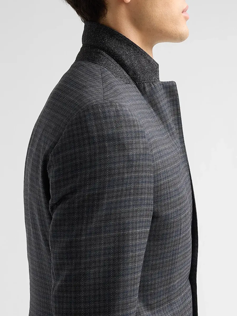 Emporio Armani Men's Blur Box Checked Wool Sport Coat | Thumbnail 7 Emporio Armani Men's Blur Box Checked Wool Sport Coat | Thumbnail 7