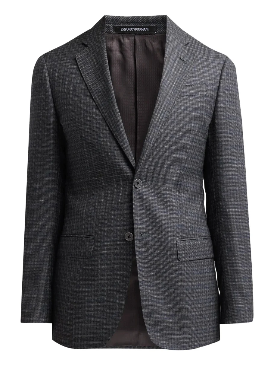 Emporio Armani Men's Blur Box Checked Wool Sport Coat
