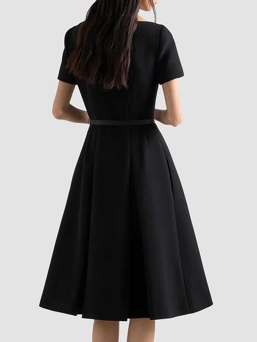Prada Women's Embroidered Natte Fabric Dress | Thumbnail 4 Prada Women's Embroidered Natte Fabric Dress | Thumbnail 4