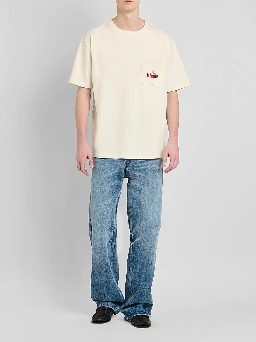 Rhude Men's American Spirit Logo Cotton T-Shirt | Thumbnail 2 Rhude Men's American Spirit Logo Cotton T-Shirt | Thumbnail 2