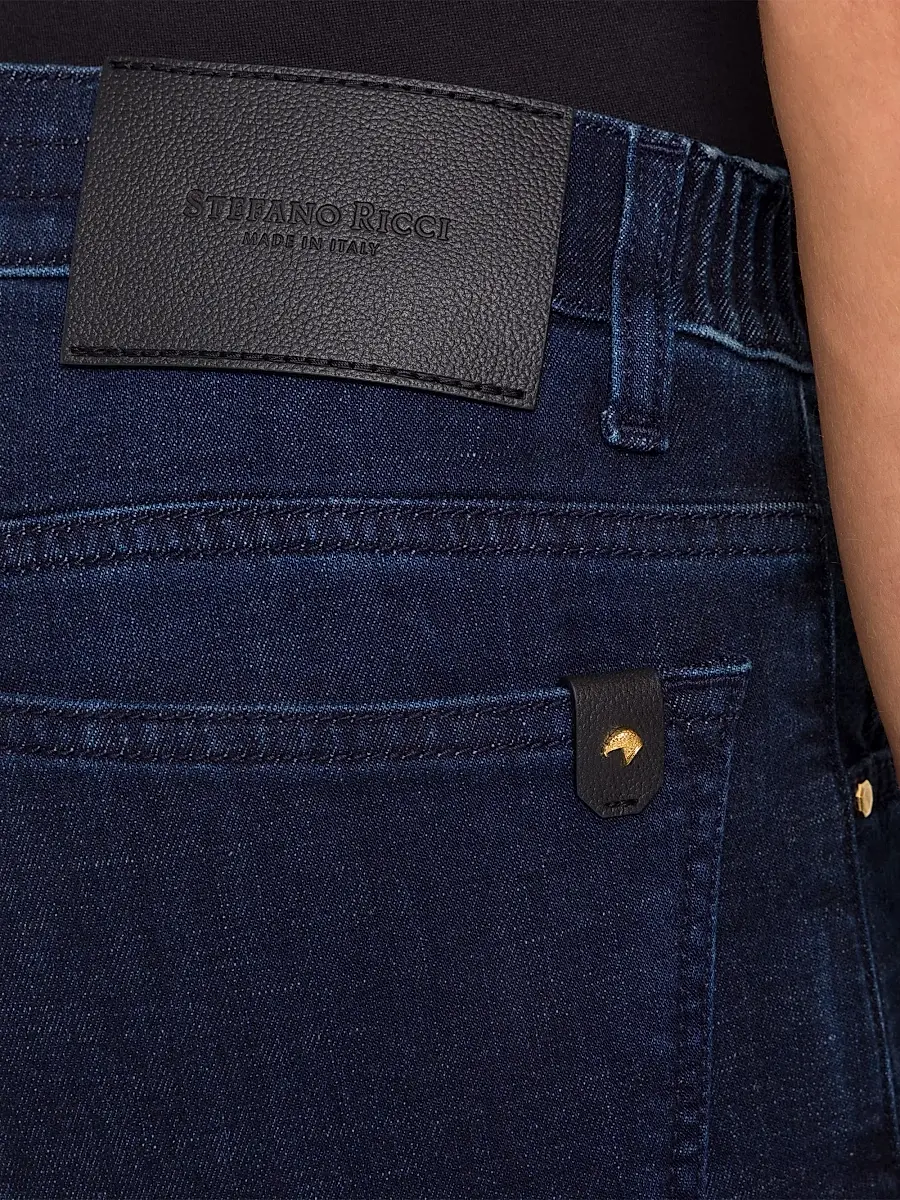 Stefano Ricci Men's Cotton Blend Tapered Jeans | Thumbnail 4