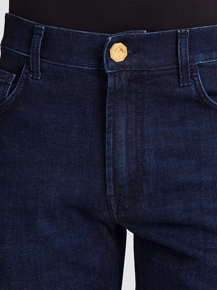 Stefano Ricci Men's Cotton Blend Tapered Jeans | Thumbnail 6