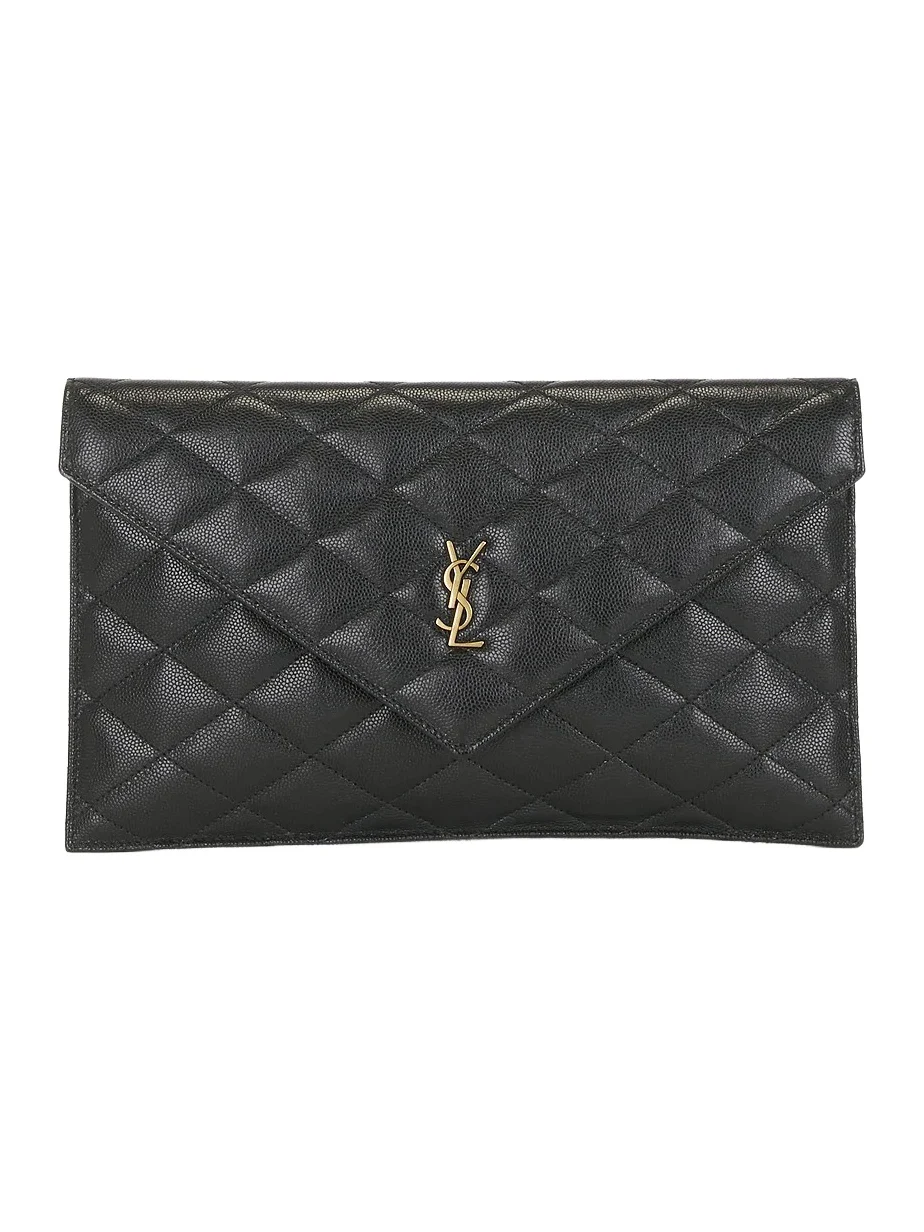 Saint Laurent Grain De Poudre Matelasse Pouch