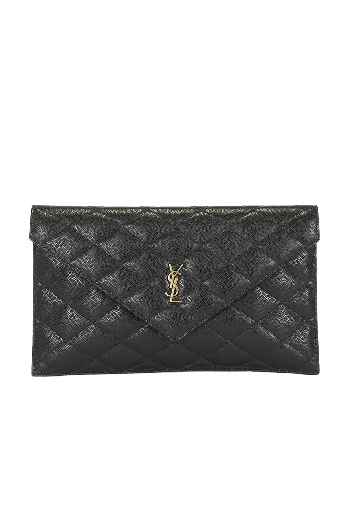 Saint Laurent Grain De Poudre Matelasse Pouch | Image 1 Saint Laurent Grain De Poudre Matelasse Pouch | Image 1