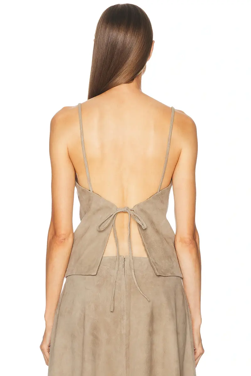 St. Agni Suede Low Back Tie Top | Thumbnail 3 St. Agni Suede Low Back Tie Top | Thumbnail 3