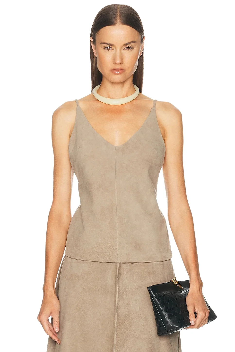 Suede Low Back Tie Top