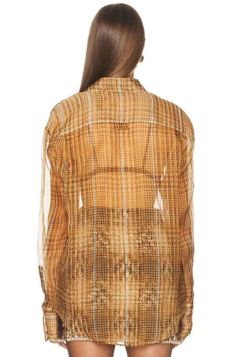 Mugler Plaid Silk Button Down Shirt | Thumbnail 3 Mugler Plaid Silk Button Down Shirt | Thumbnail 3