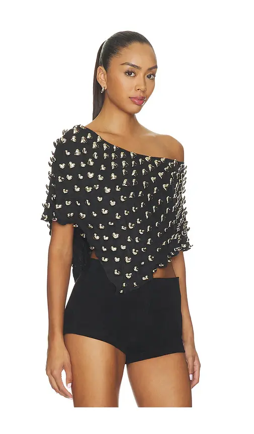 Understated Leather Heart Charm Cropped Poncho | Thumbnail 2 Understated Leather Heart Charm Cropped Poncho | Thumbnail 2