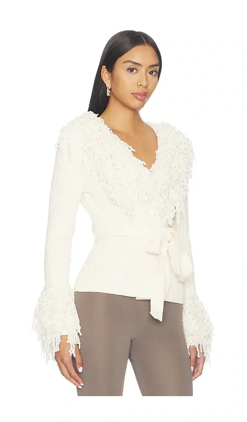 Naked Wardrobe Knit Fringe V-neck Cardigan | Thumbnail 2 Naked Wardrobe Knit Fringe V-neck Cardigan | Thumbnail 2