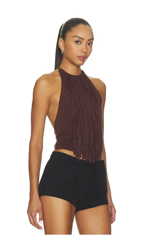 MORE TO COME Leigh Fringe Halter Top | Thumbnail 2