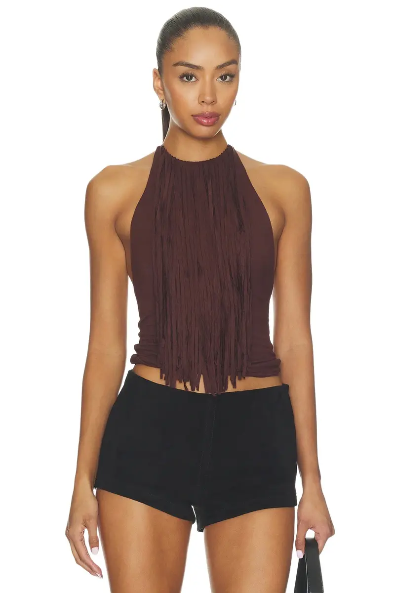 Leigh Fringe Halter Top Leigh Fringe Halter Top