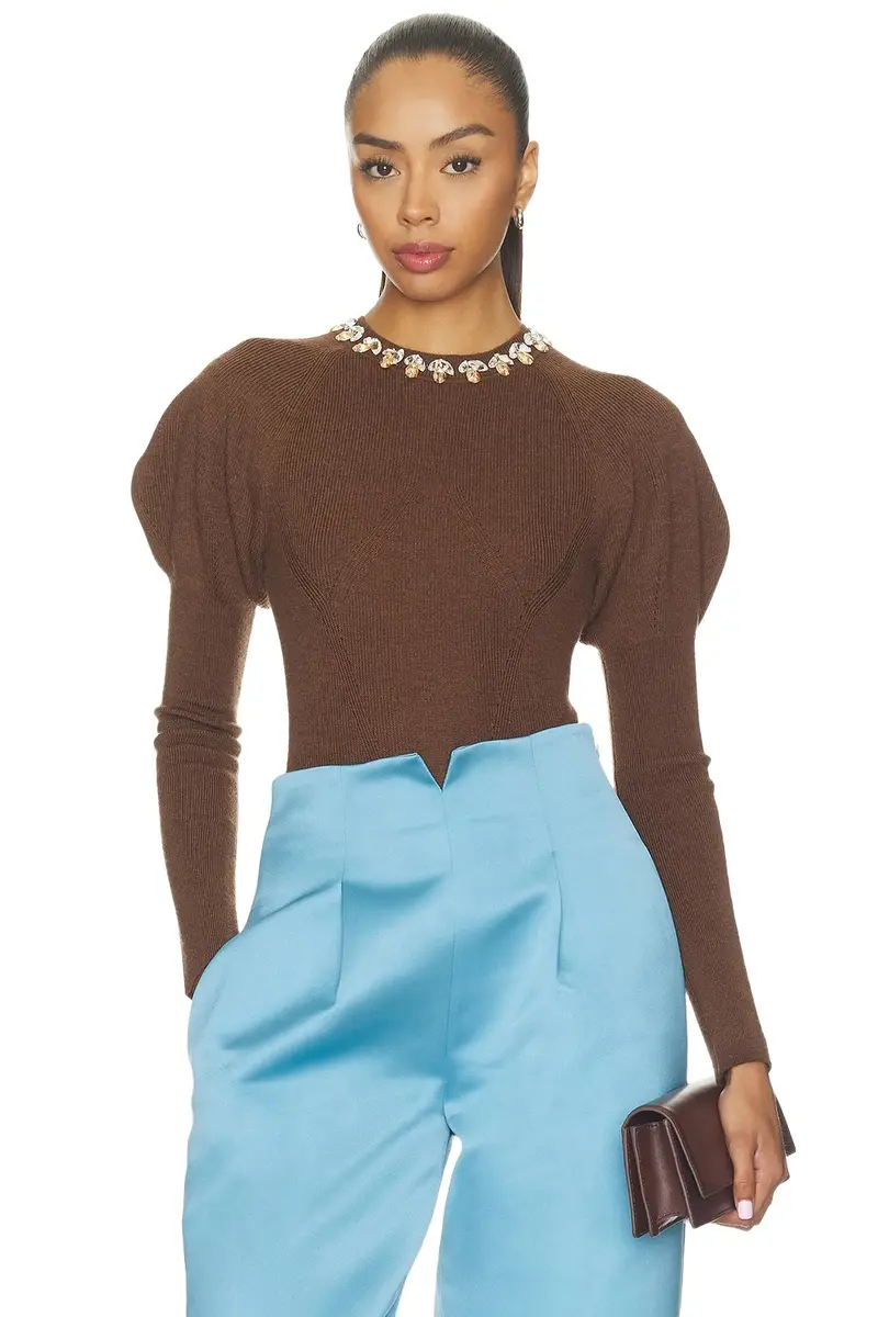 Ulla Johnson Imara Wool Bodysuit With Embellishments