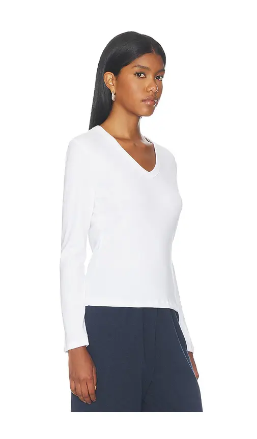 LESET Nando Slim Long Sleeve V Neck Top | Thumbnail 2 LESET Nando Slim Long Sleeve V Neck Top | Thumbnail 2