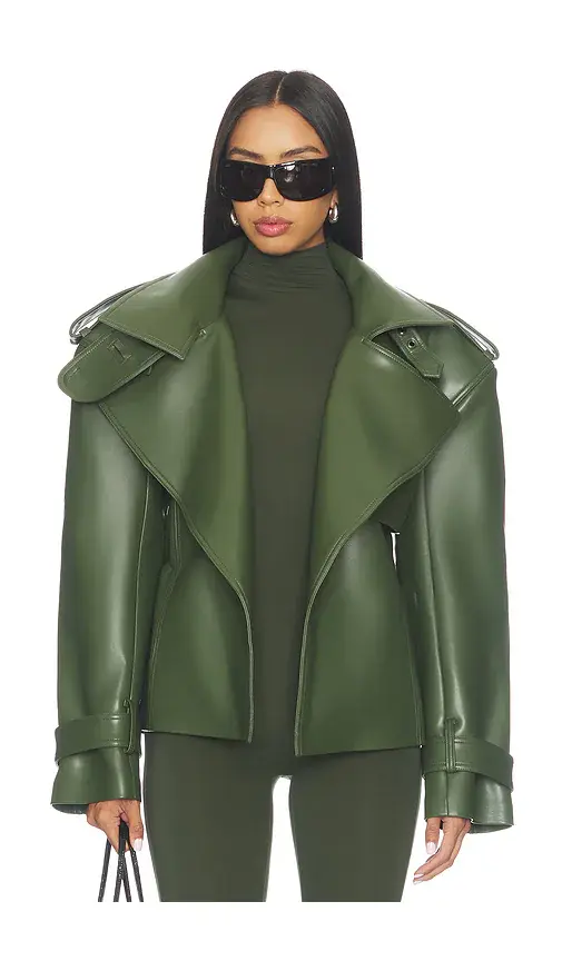 Naked Wardrobe Faux Leather Belted Trench | Thumbnail 2 Naked Wardrobe Faux Leather Belted Trench | Thumbnail 2