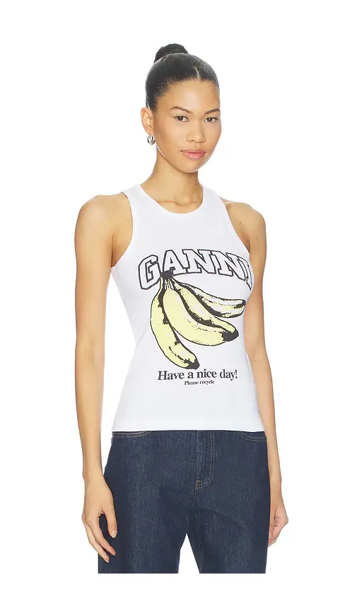 Ganni Compact Rib Tank Top | Thumbnail 2