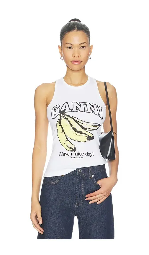 Ganni Compact Rib Tank Top