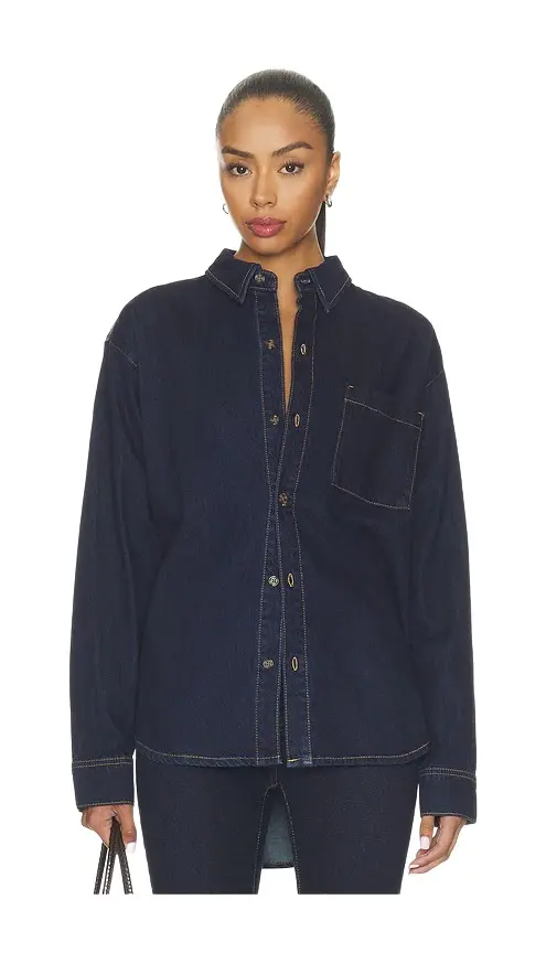 GOOD AMERICAN The Denim Oversized Shirt