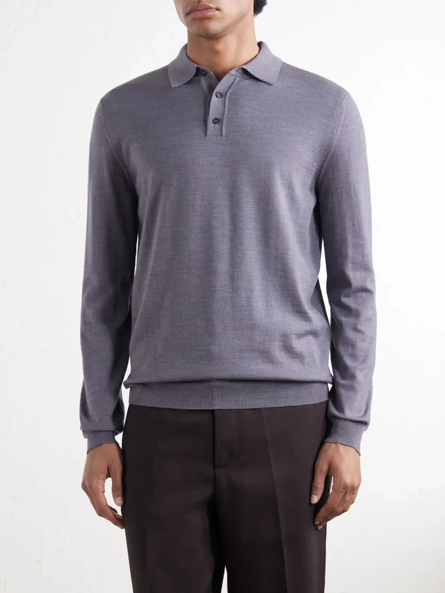Slowear Zanone Slim-Fit Flexwool Polo Shirt - Men | Thumbnail 3