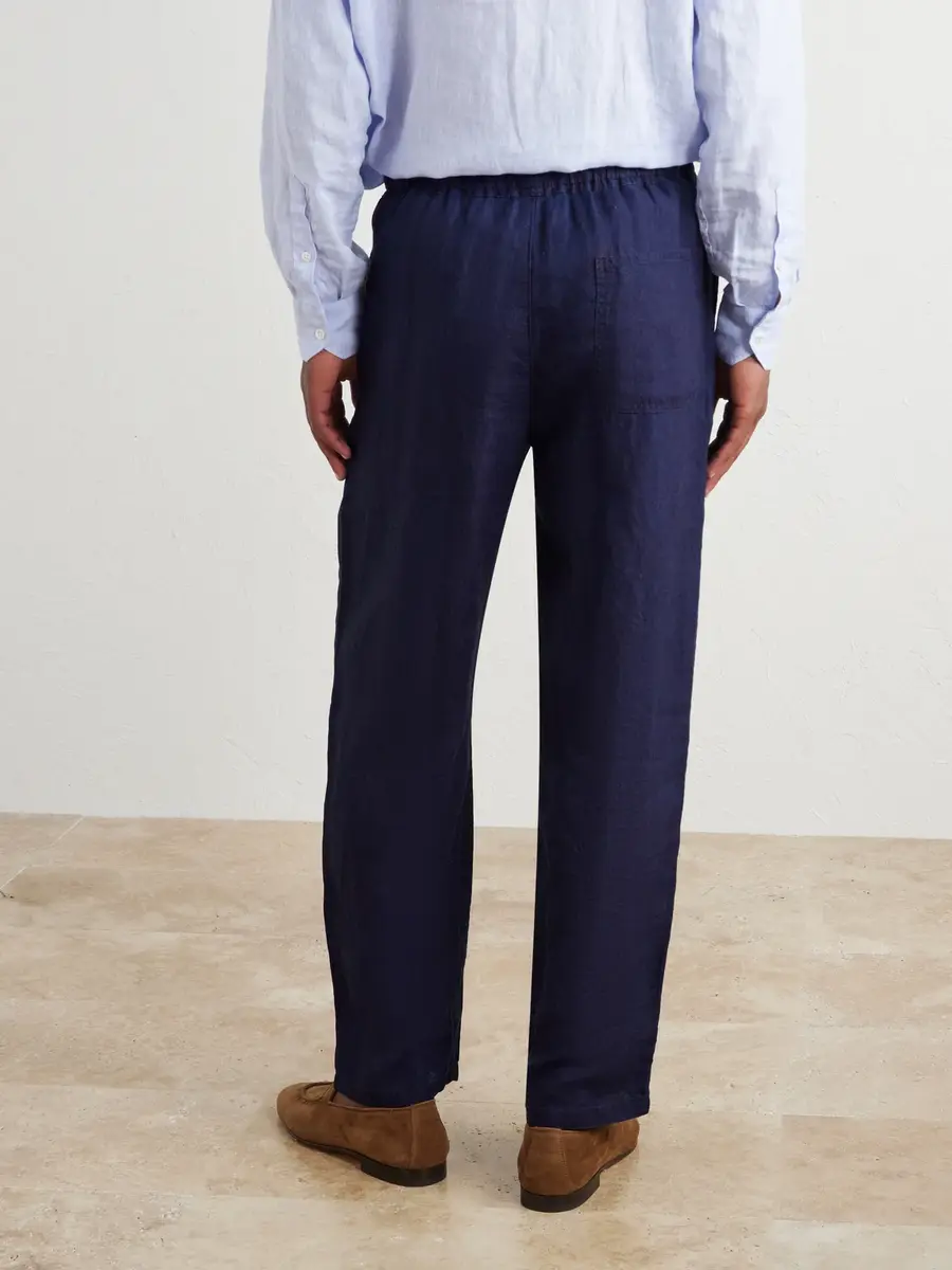 Frame Straight-Leg Linen Drawstring Trousers - Men | Thumbnail 4