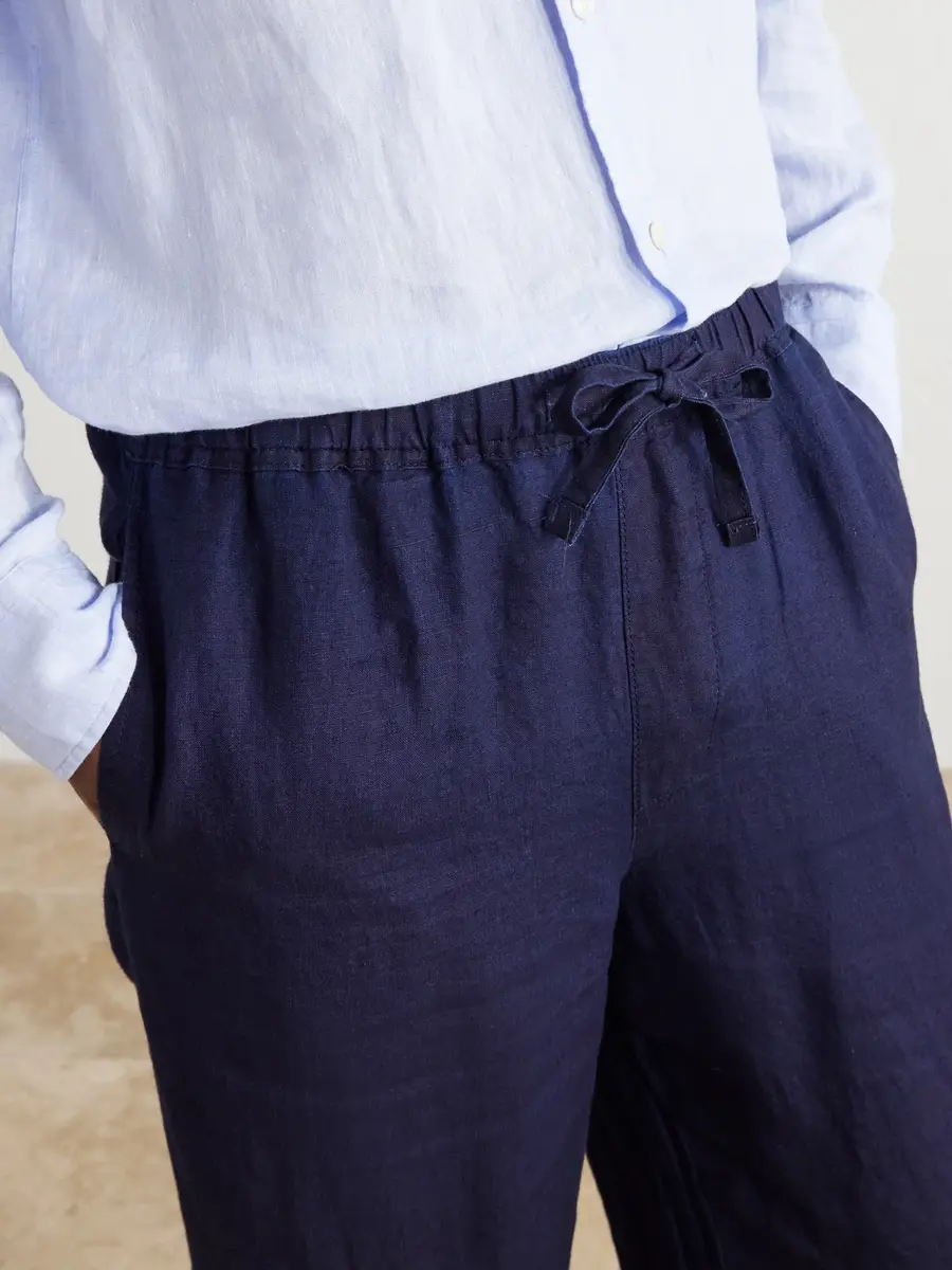 Frame Straight-Leg Linen Drawstring Trousers - Men | Thumbnail 5