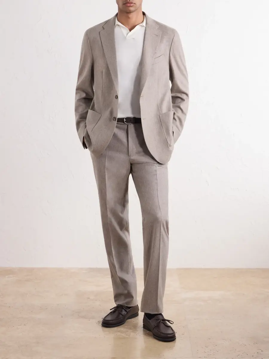 Slowear Incotex Straight-Leg Wool-Blend Flannel Trousers - Men | Thumbnail 2