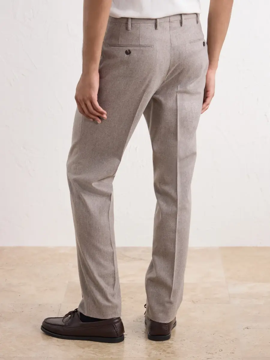 Slowear Incotex Straight-Leg Wool-Blend Flannel Trousers - Men | Thumbnail 4