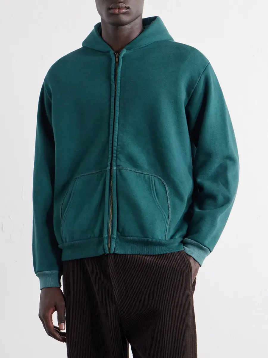 A.PRESSE Vintage Cotton-Jersey Zip-Up Hoodie - Men | Thumbnail 3 A.PRESSE Vintage Cotton-Jersey Zip-Up Hoodie - Men | Thumbnail 3