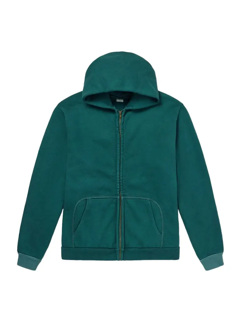 A.PRESSE Vintage Cotton-Jersey Zip-Up Hoodie - Men