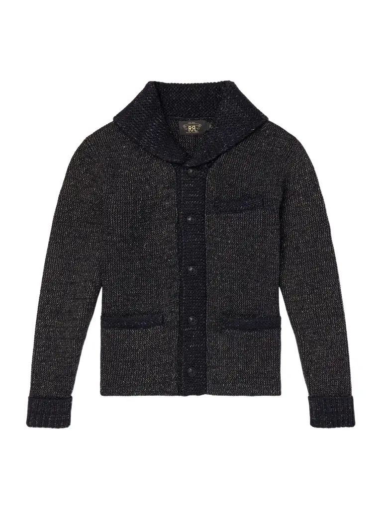 RRL Shawl-Collar Mélange Wool, Cotton and Silk-Blend Cardigan - Men