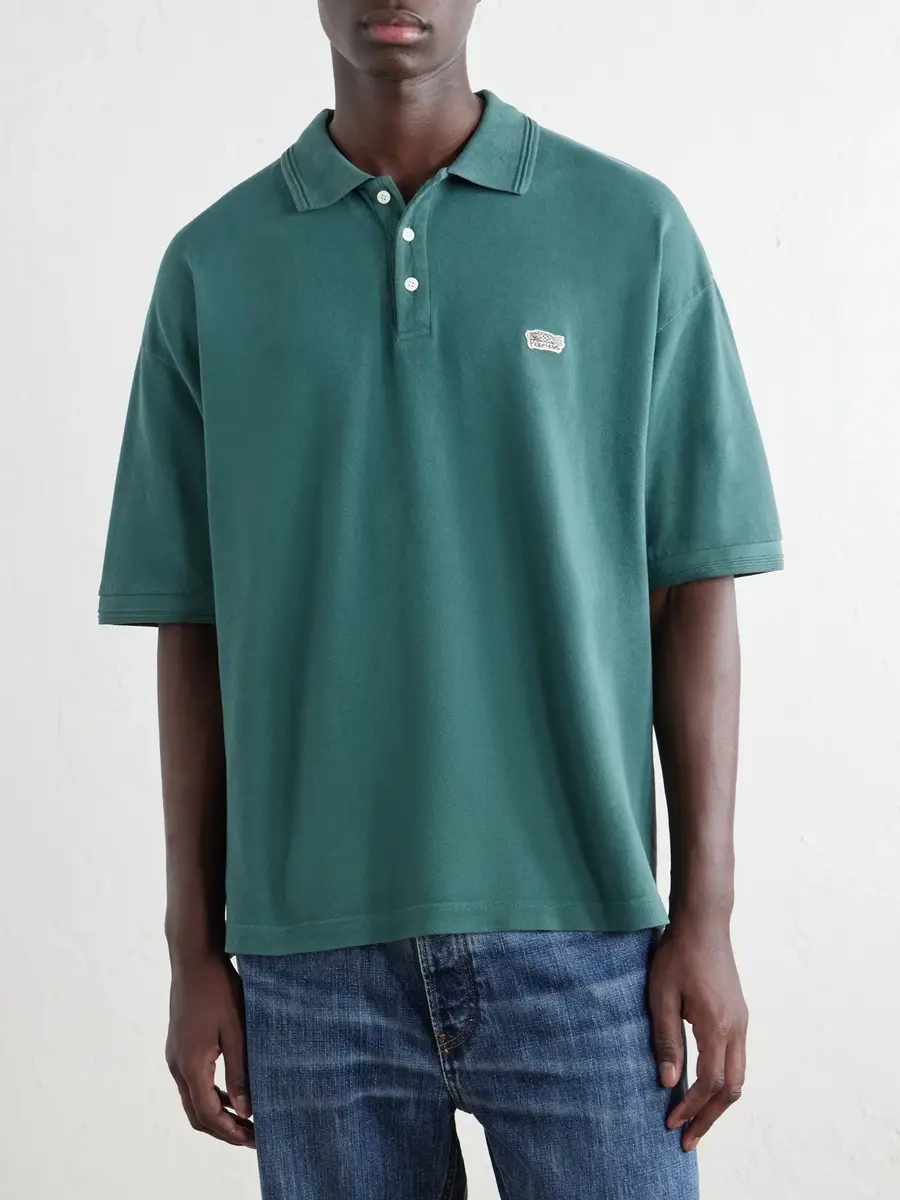 Visvim Mondo Weller Logo-Appliquéd Cotton-Piqué Polo Shirt - Men | Thumbnail 3 Visvim Mondo Weller Logo-Appliquéd Cotton-Piqué Polo Shirt - Men | Thumbnail 3