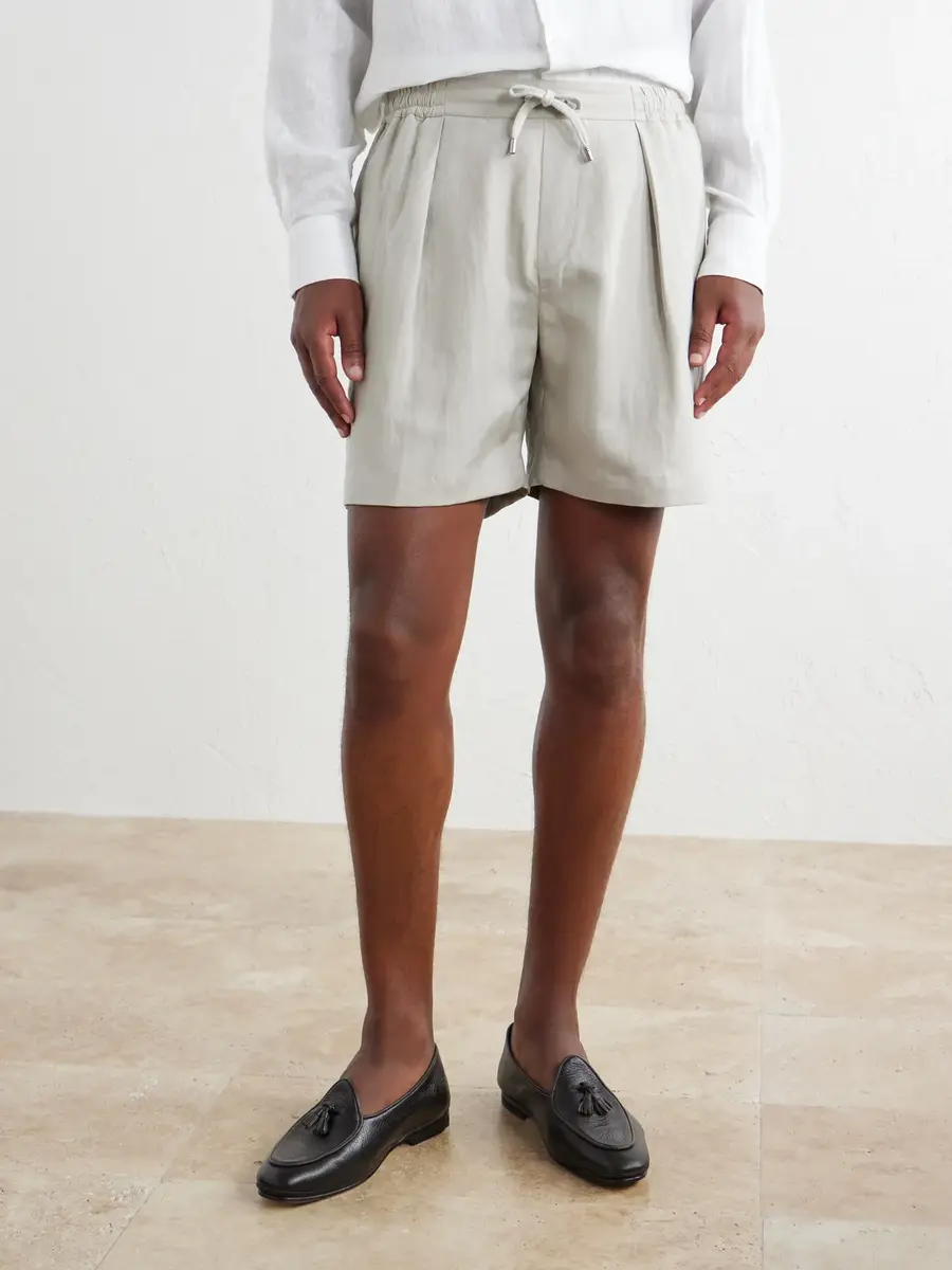 Ralph Lauren Purple Label Wide-Leg Silk and Linen-Blend Shorts - Men | Thumbnail 3 Ralph Lauren Purple Label Wide-Leg Silk and Linen-Blend Shorts - Men | Thumbnail 3