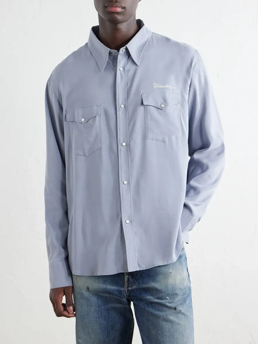 Visvim Meridian Logo-Embroidered Canvas Shirt - Men | Thumbnail 3