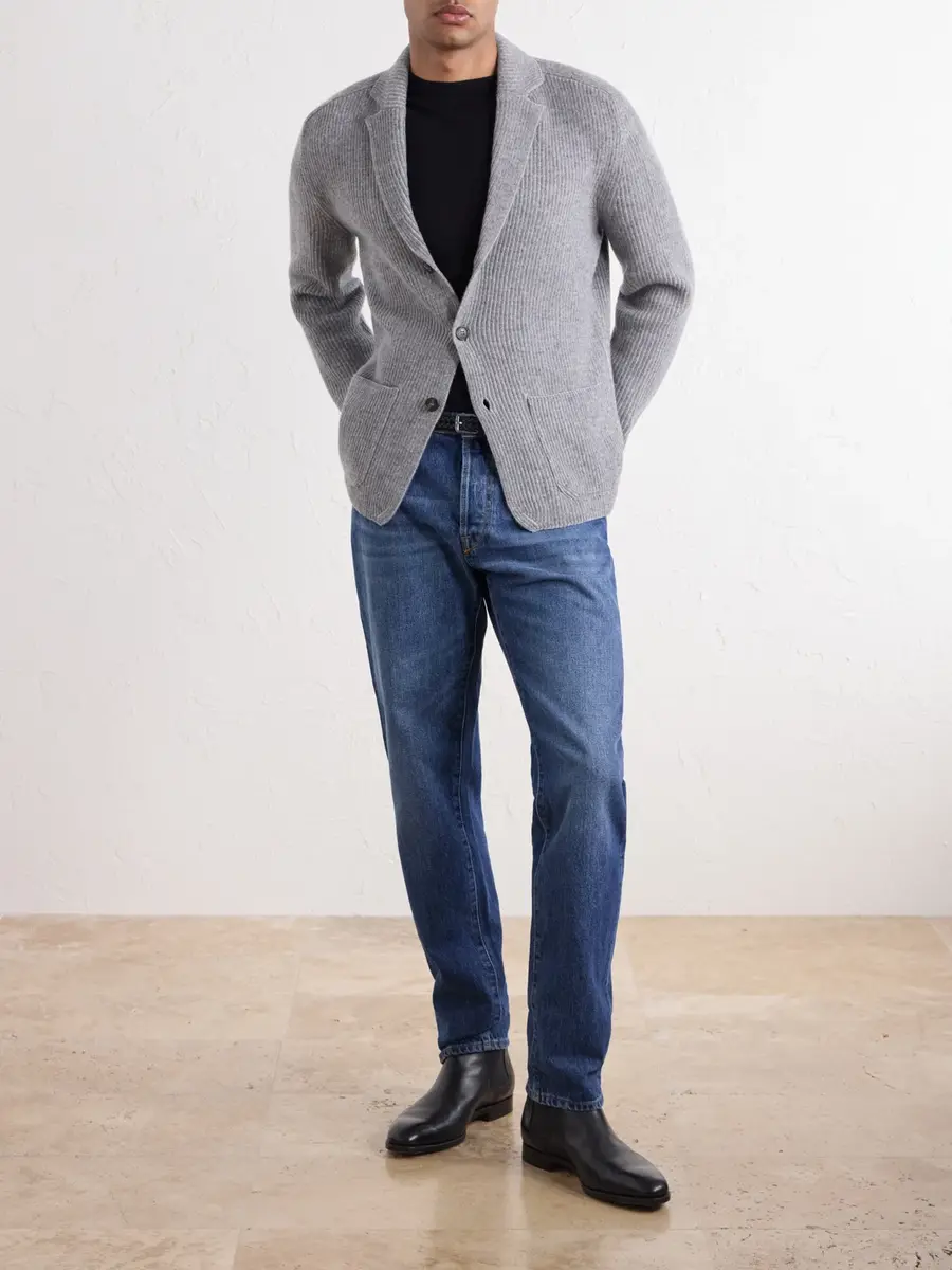 Slowear Zanone Ribbed Virgin Wool Blazer - Men | Thumbnail 2