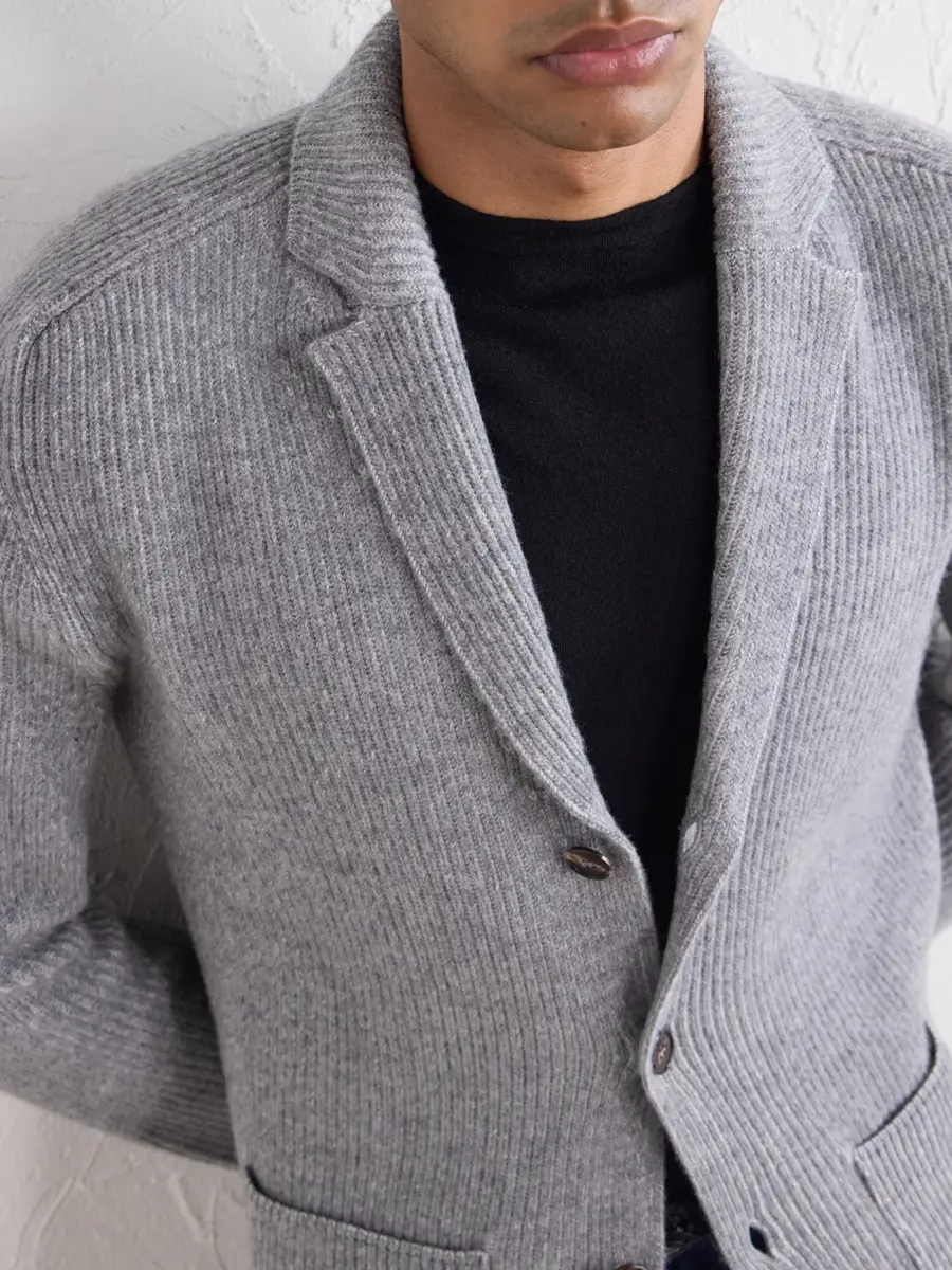 Slowear Zanone Ribbed Virgin Wool Blazer - Men | Thumbnail 5