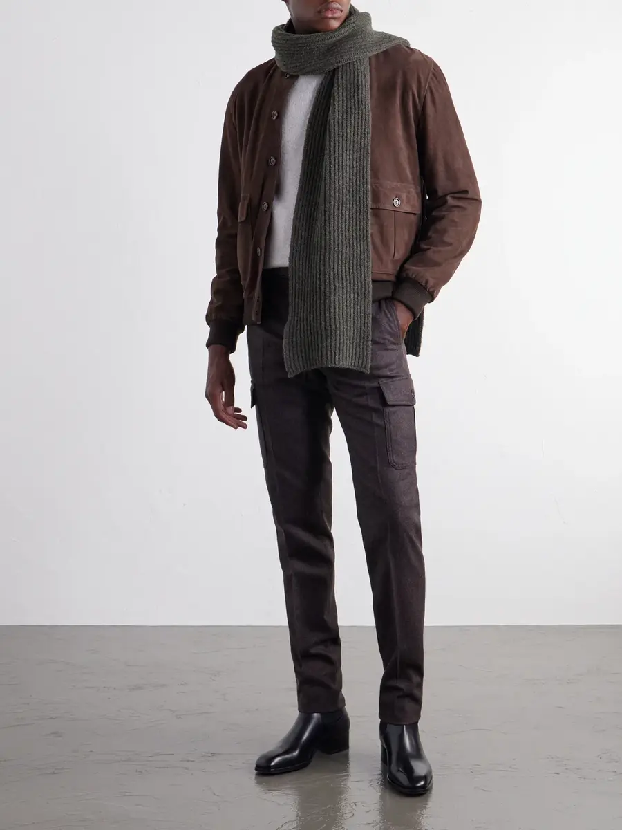Slowear Zanone Ribbed Wool-Blend Scarf - Men | Thumbnail 2 Slowear Zanone Ribbed Wool-Blend Scarf - Men | Thumbnail 2