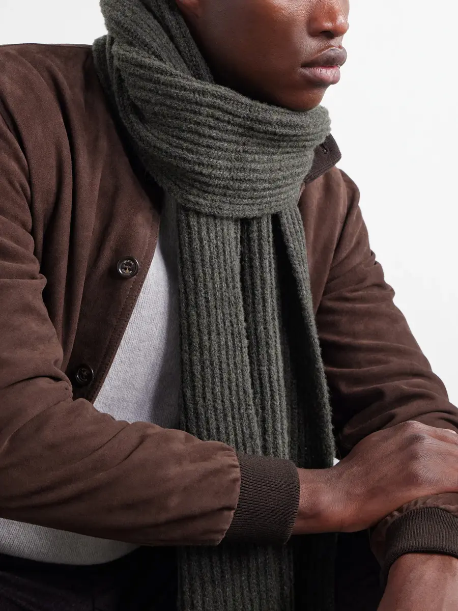Slowear Zanone Ribbed Wool-Blend Scarf - Men | Thumbnail 3 Slowear Zanone Ribbed Wool-Blend Scarf - Men | Thumbnail 3