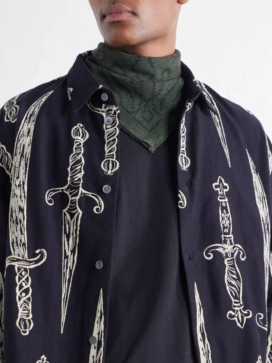 A Kind Of Guise Luz Printed Wool Scarf - Men | Thumbnail 2 A Kind Of Guise Luz Printed Wool Scarf - Men | Thumbnail 2