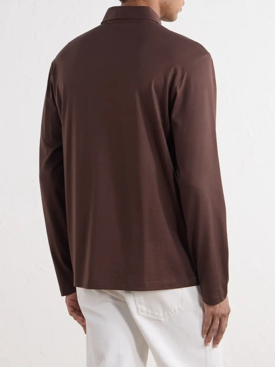 Slowear Zanone Cotton and Silk-Blend Jersey Polo Shirt - Men | Thumbnail 4 Slowear Zanone Cotton and Silk-Blend Jersey Polo Shirt - Men | Thumbnail 4
