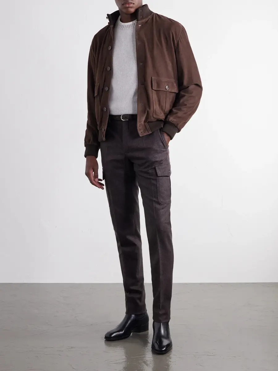 Slowear Incotex Straight-Leg Brushed Wool-Blend Trousers - Men | Thumbnail 2