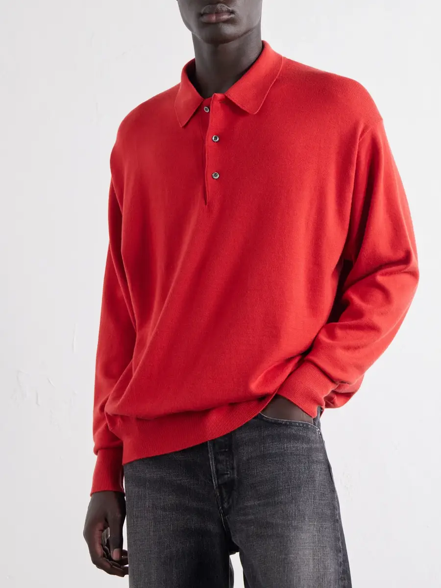 A.PRESSE Wool Polo Shirt - Men | Thumbnail 3