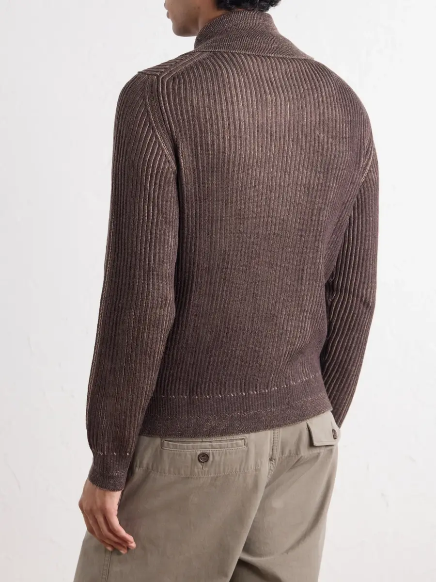 Slowear Turtleneck Ribbed Virgin Wool Sweater - Men | Thumbnail 4 Slowear Turtleneck Ribbed Virgin Wool Sweater - Men | Thumbnail 4