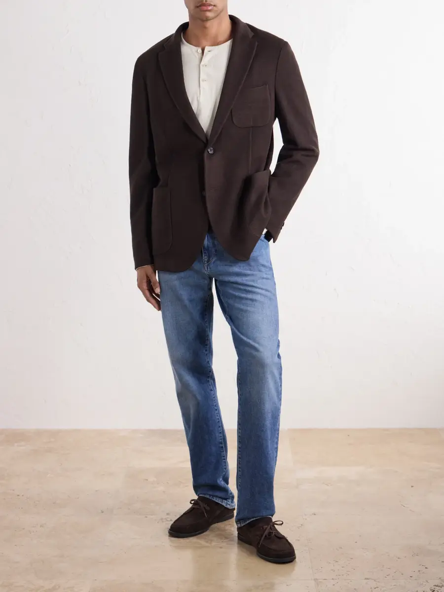 Slowear Incotex Wool-Blend Woven Waffle Jersey Blazer - Men | Thumbnail 2 Slowear Incotex Wool-Blend Woven Waffle Jersey Blazer - Men | Thumbnail 2