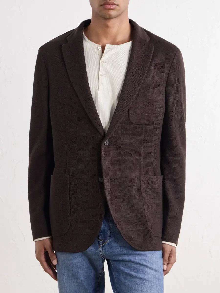 Slowear Incotex Wool-Blend Woven Waffle Jersey Blazer - Men | Thumbnail 3 Slowear Incotex Wool-Blend Woven Waffle Jersey Blazer - Men | Thumbnail 3