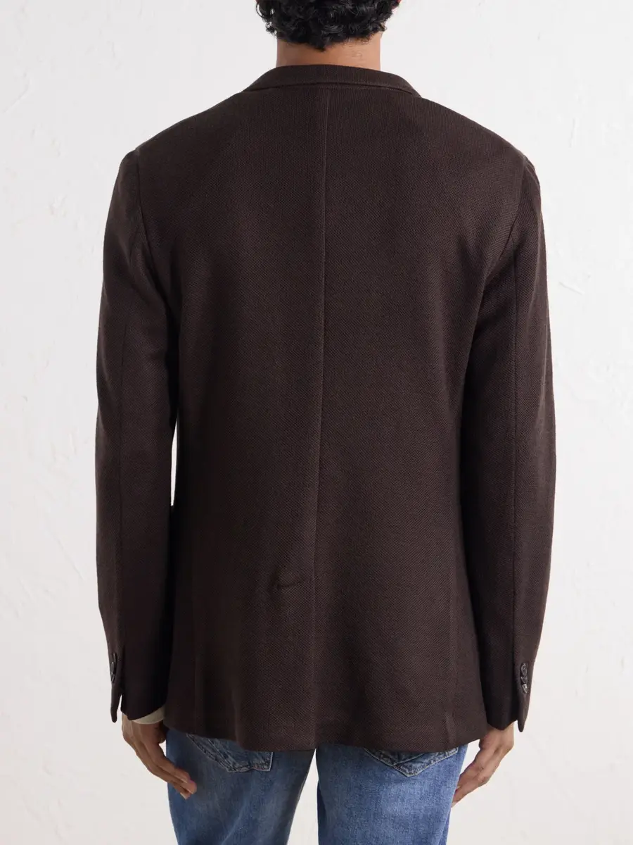 Slowear Incotex Wool-Blend Woven Waffle Jersey Blazer - Men | Thumbnail 4 Slowear Incotex Wool-Blend Woven Waffle Jersey Blazer - Men | Thumbnail 4