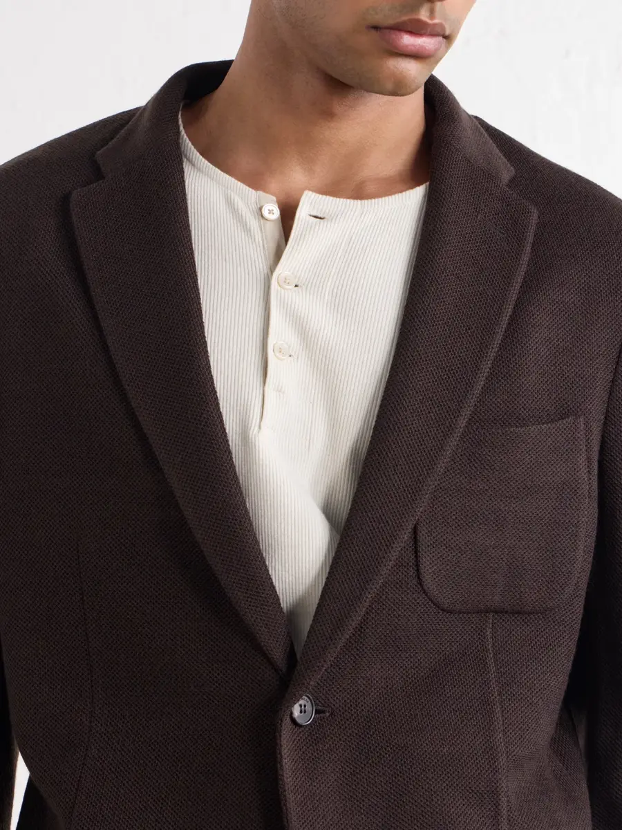 Slowear Incotex Wool-Blend Woven Waffle Jersey Blazer - Men | Thumbnail 5 Slowear Incotex Wool-Blend Woven Waffle Jersey Blazer - Men | Thumbnail 5