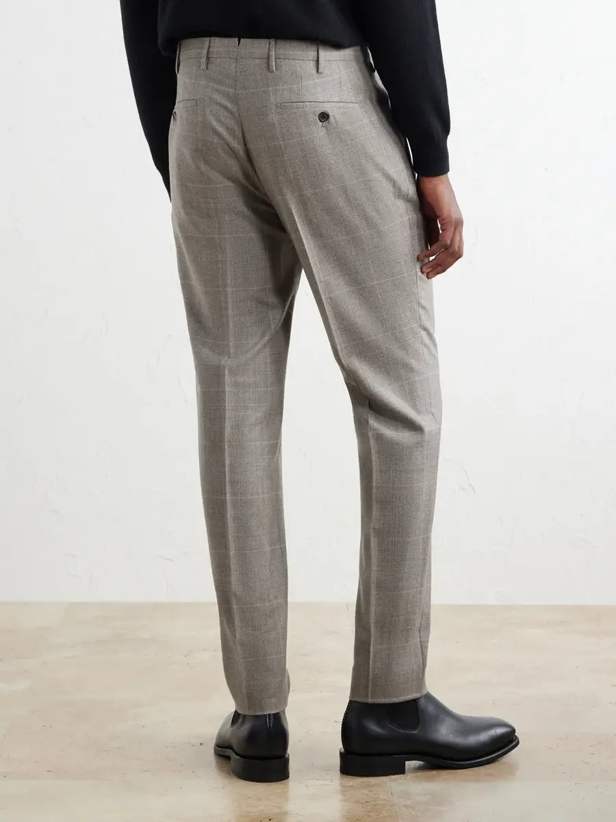 Slowear Incotex Tapered Prince of Wales Checked Wool and Cashmere-Blend Trousers - Men | Thumbnail 4