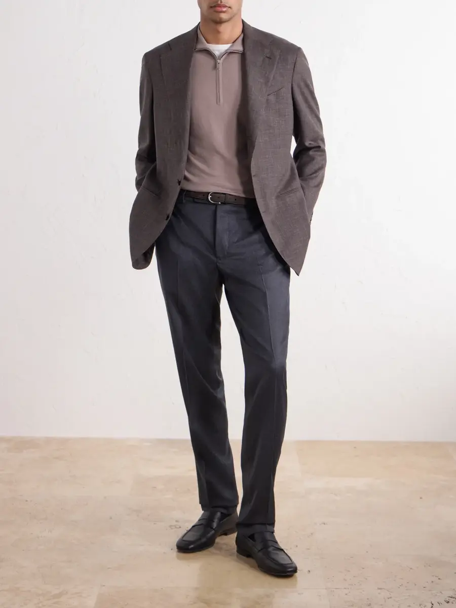 Slowear Incotex Tapered Wool-Blend Flannel Trousers - Men | Thumbnail 2