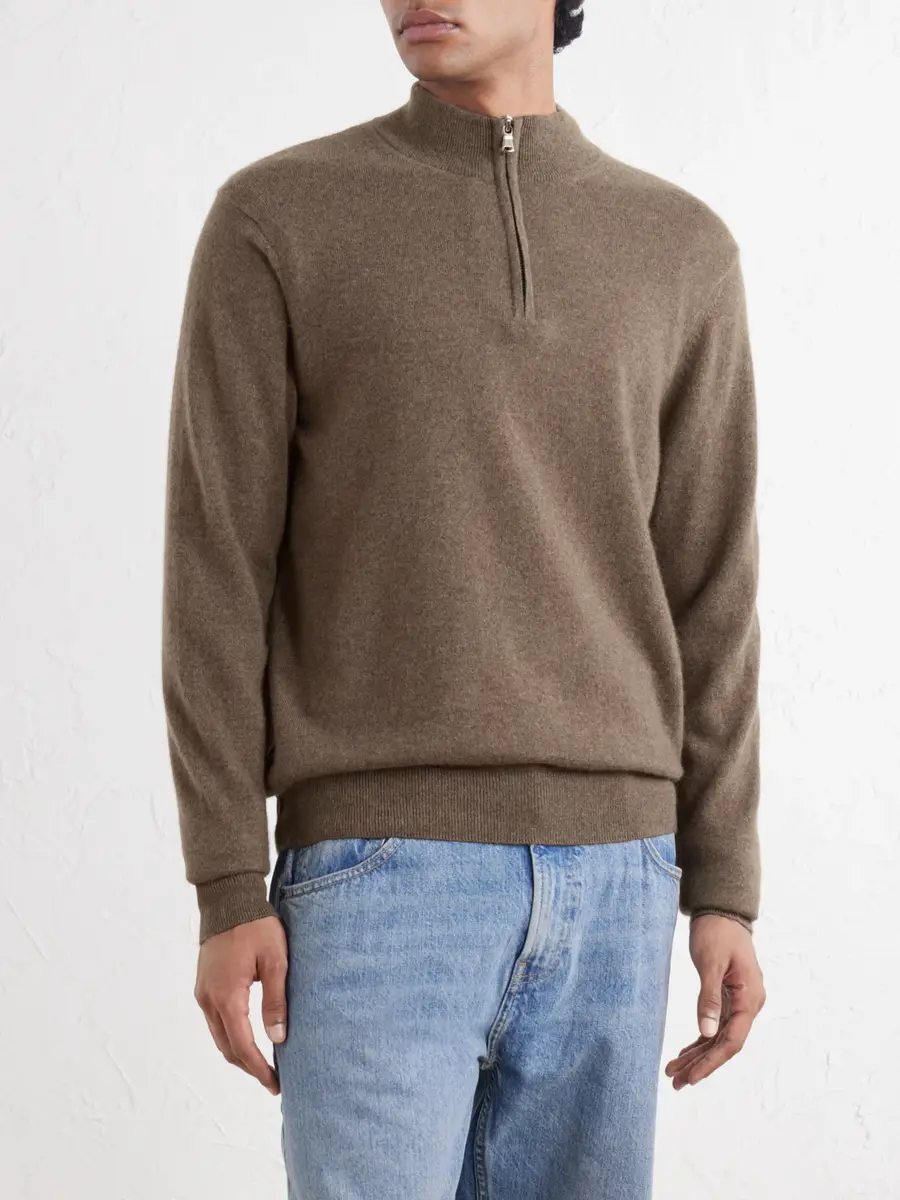 Sunspel Cashmere Half-Zip Sweater - Men | Thumbnail 3